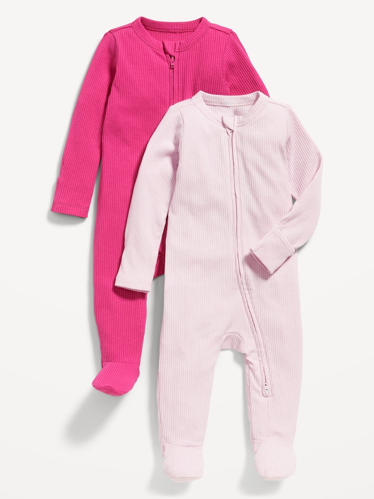 Sleep & Play 2-Way-Zip Footed One-Piece 2-Pack for Baby