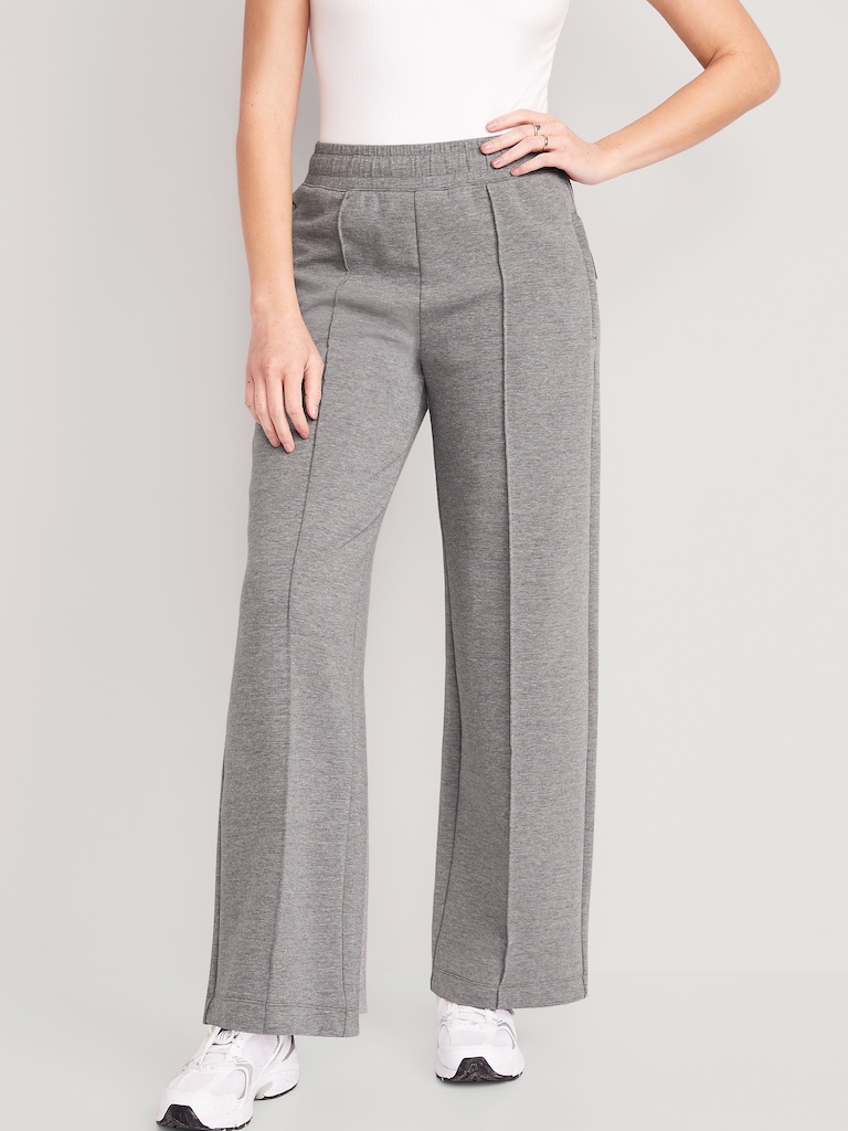 High-Waisted Dynamic Fleece Wide-Leg Pants