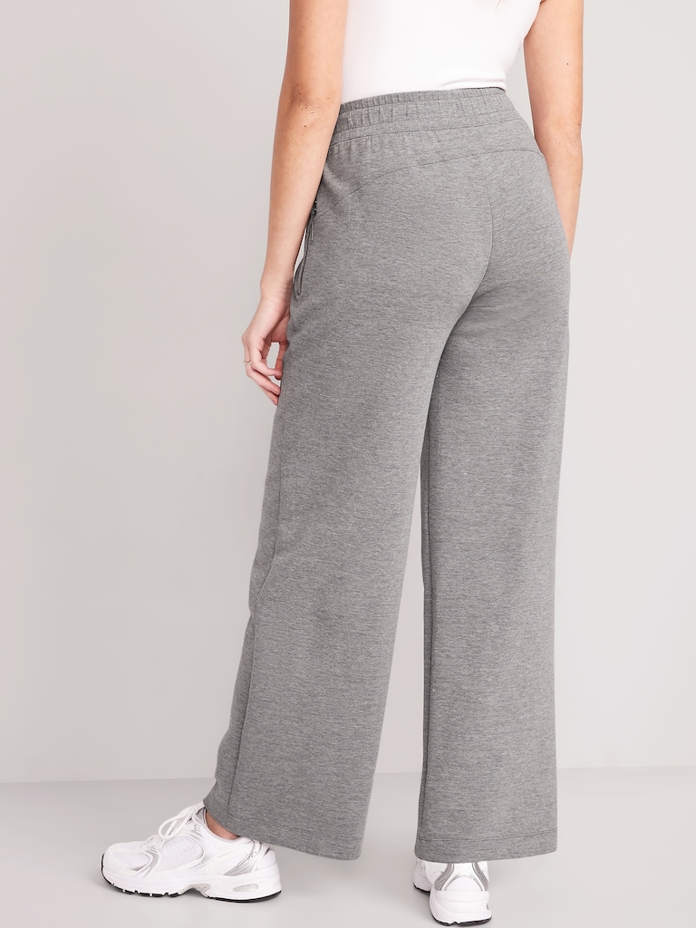 High-Waisted Dynamic Fleece Wide-Leg Pants