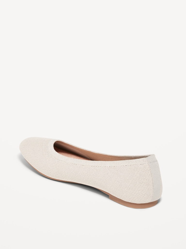 Knit Almond-Toe Ballet Flats