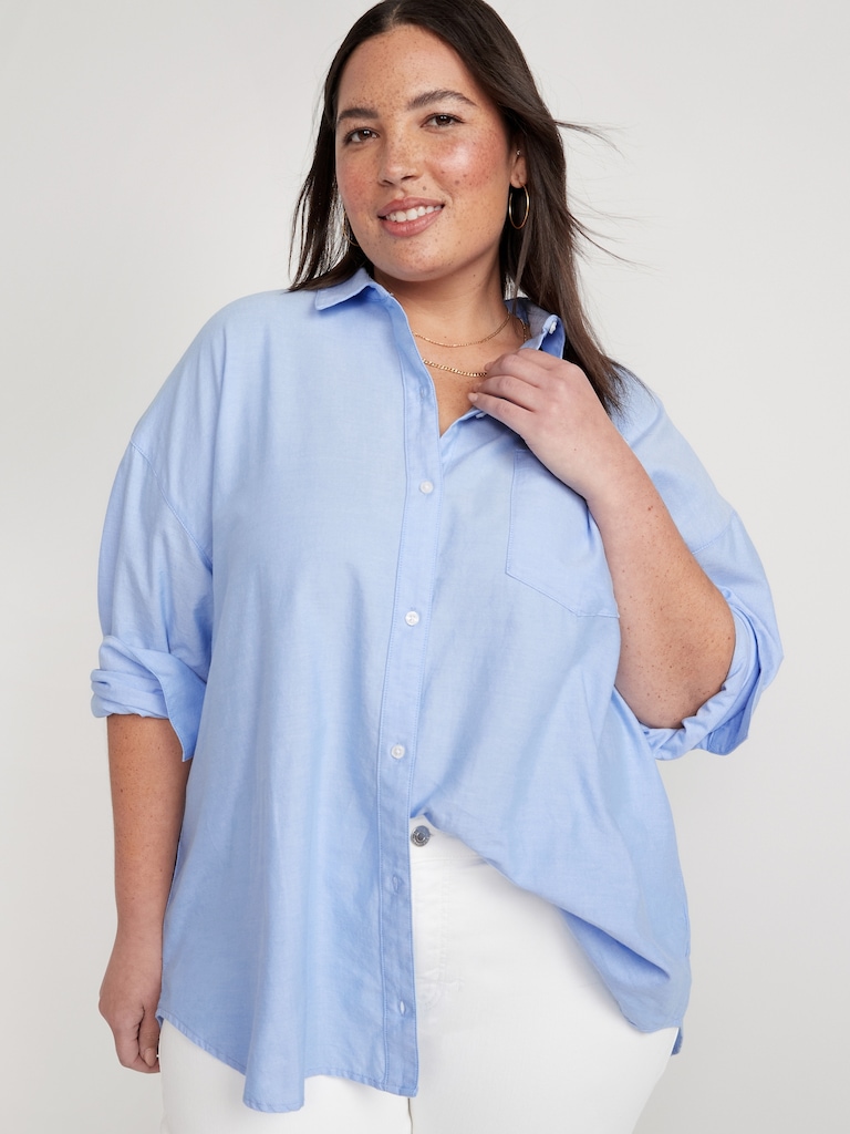 Oversized Button-Down Boyfriend Shirt