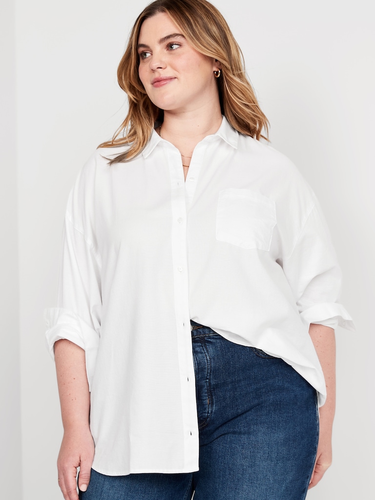 Oversized Button-Down Boyfriend Shirt