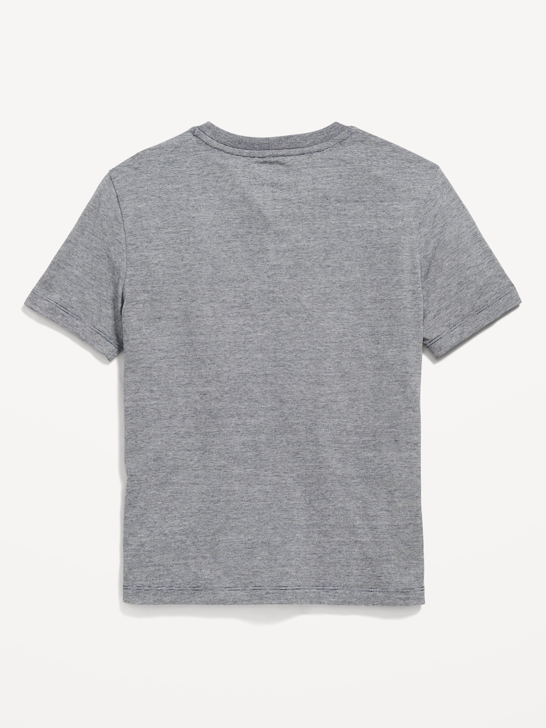 Striped Short-Sleeve Henley T-Shirt for Boys