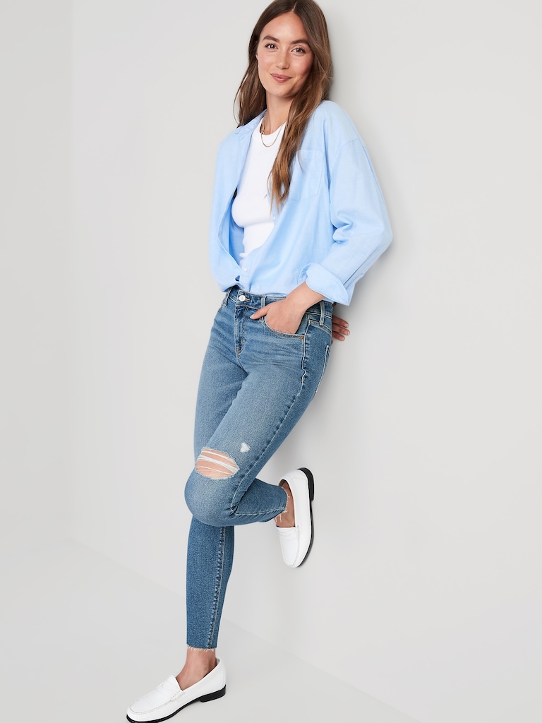 Mid-Rise Rockstar Super-Skinny Ankle Jeans