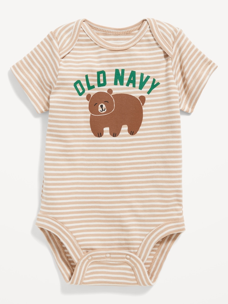 Unisex Short-Sleeve Logo-Graphic Bodysuit for Baby