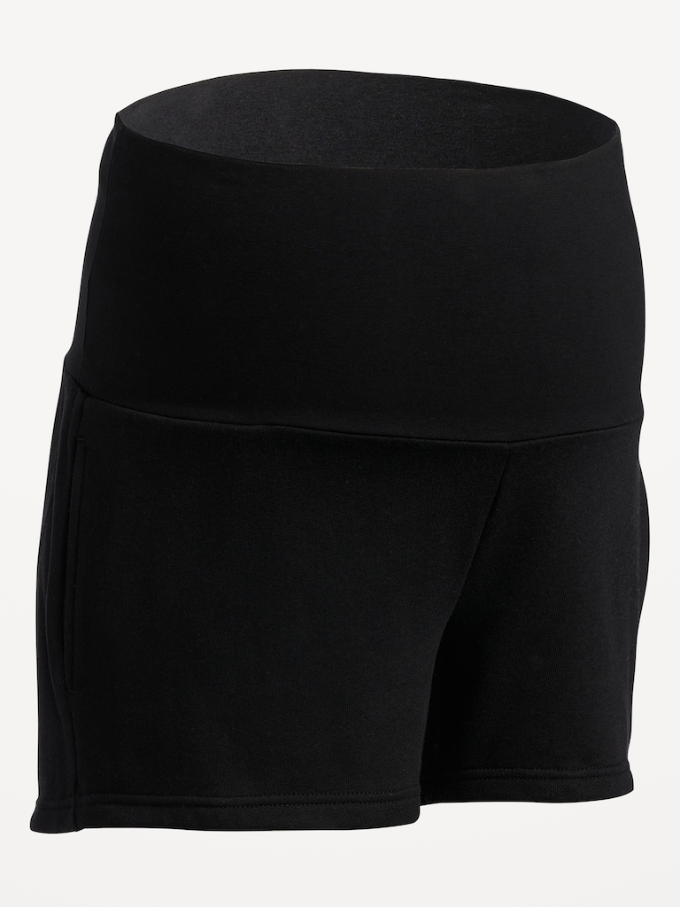 Maternity Foldover-Waist Shorts -- 3-inch inseam