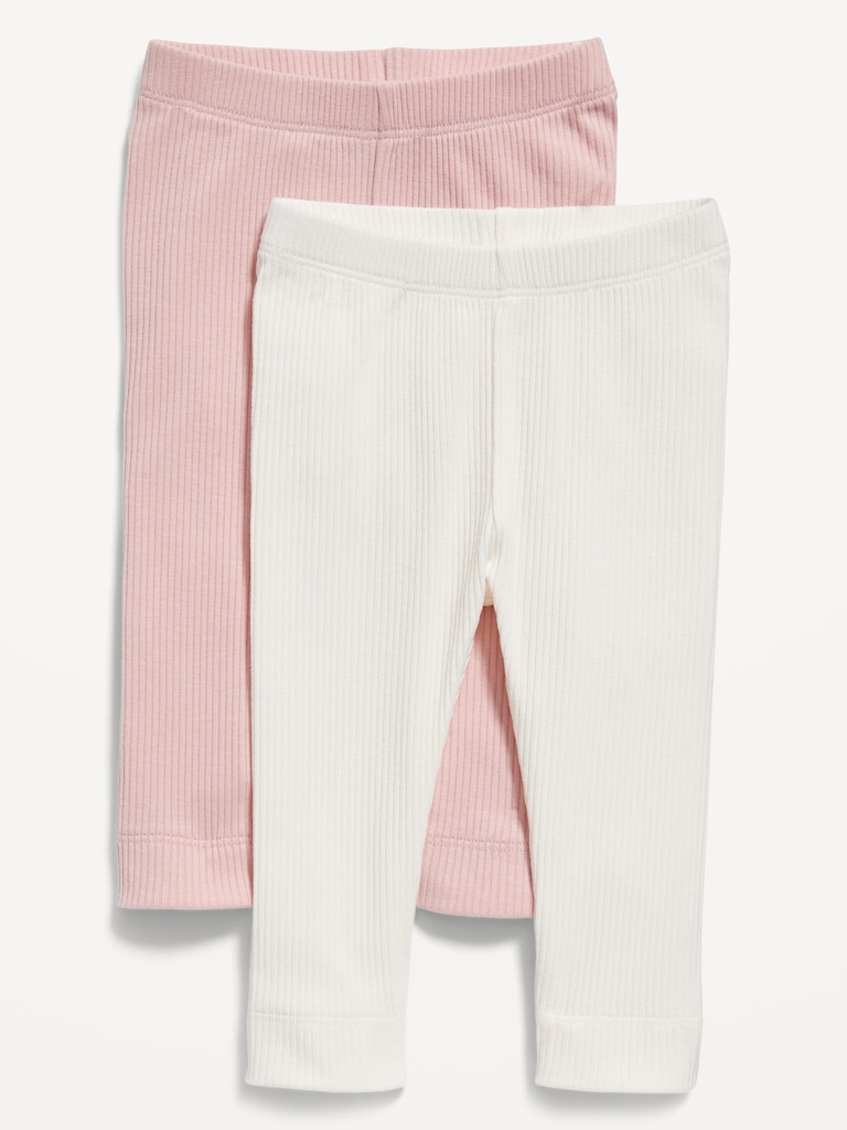 Unisex Rib-Knit U-Shape Leggings 2-Pack for Baby