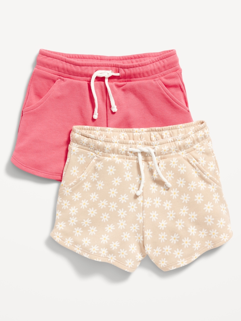 2-Pack French Terry Pull-On Shorts for Toddler Girls