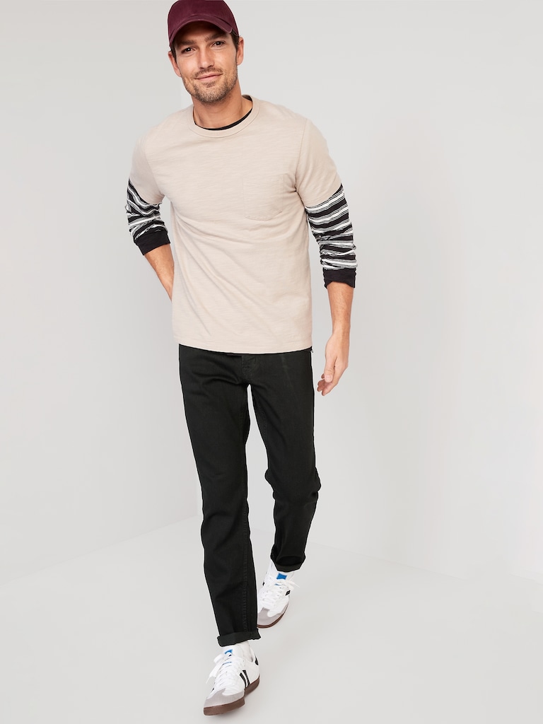 Athletic Taper Built-In Flex Black Jeans