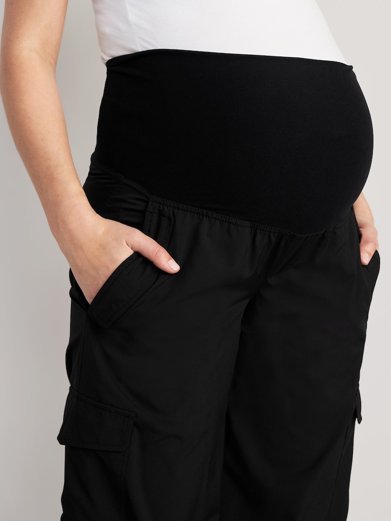 Maternity Rollover-Waist StretchTech Cargo Pants