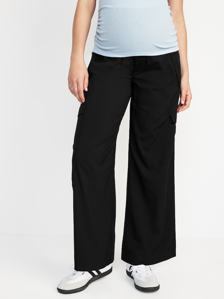 Maternity Rollover-Waist StretchTech Cargo Pants