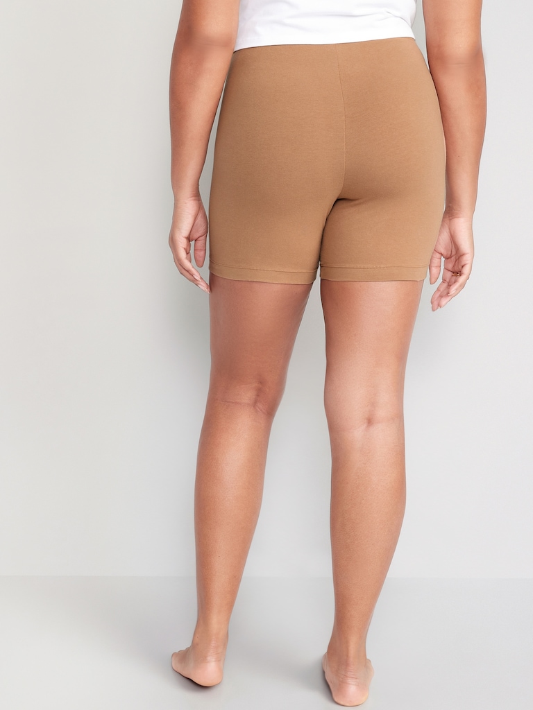 High-Waisted Jersey Biker Shorts -- 6-inch inseam