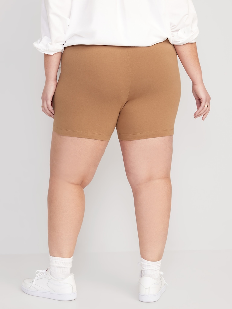 High-Waisted Jersey Biker Shorts -- 6-inch inseam