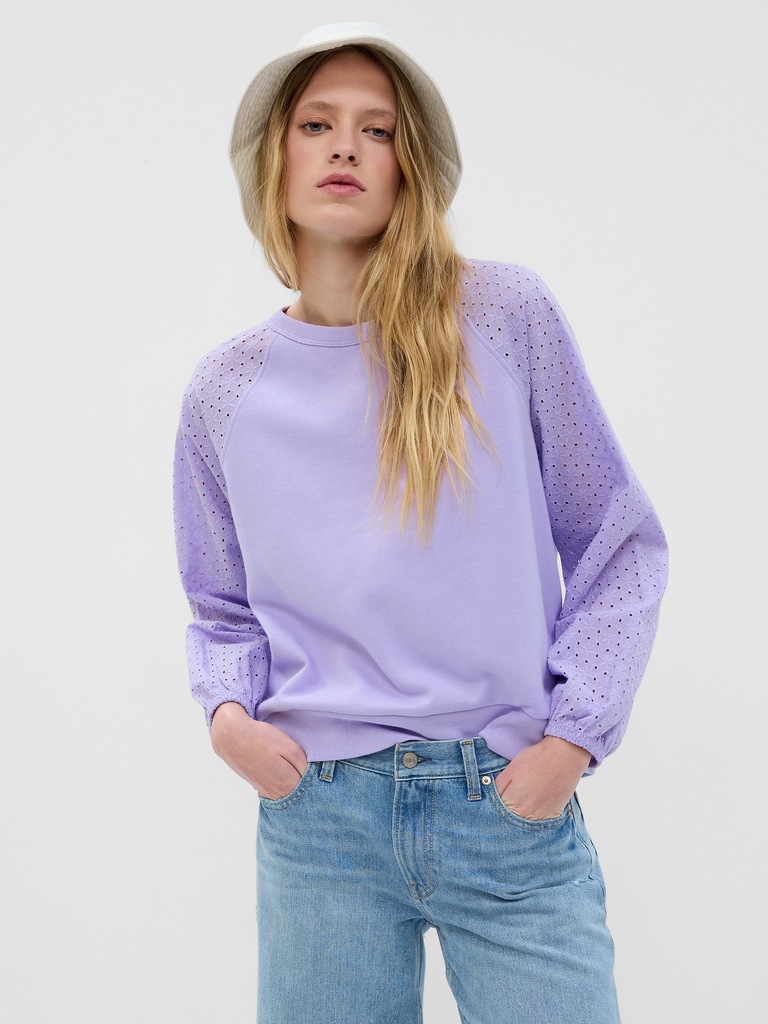 Vintage Soft Eyelet Sweatshirt