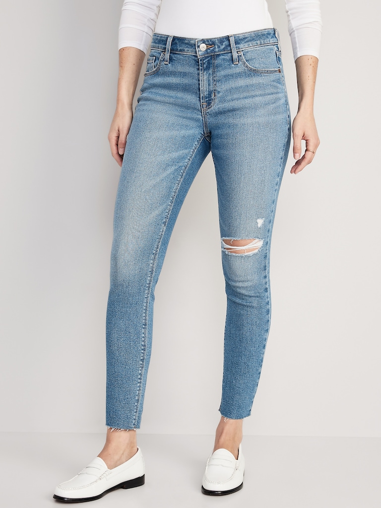 Mid-Rise Rockstar Super-Skinny Ankle Jeans