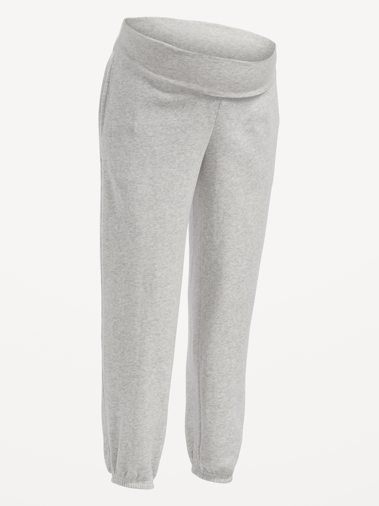 Maternity Rollover-Waist Jogger Sweatpants