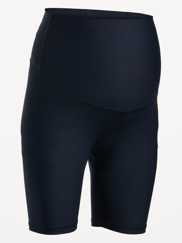 Maternity Full Panel PowerSoft Biker Shorts -- 8-inch inseam