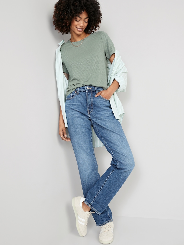 Luxe Ribbed Slub-Knit T-Shirt