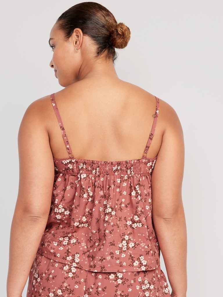 Floral Smocked Pajama Cami Swing Top