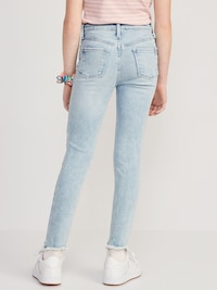 High-Waisted Rockstar 360° Stretch Frayed-Hem Super Skinny Jeggings for Girls