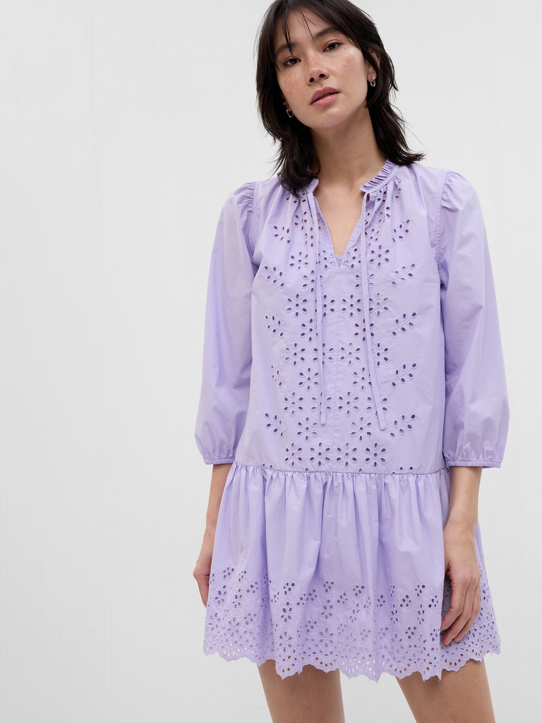 Eyelet Mini Dress