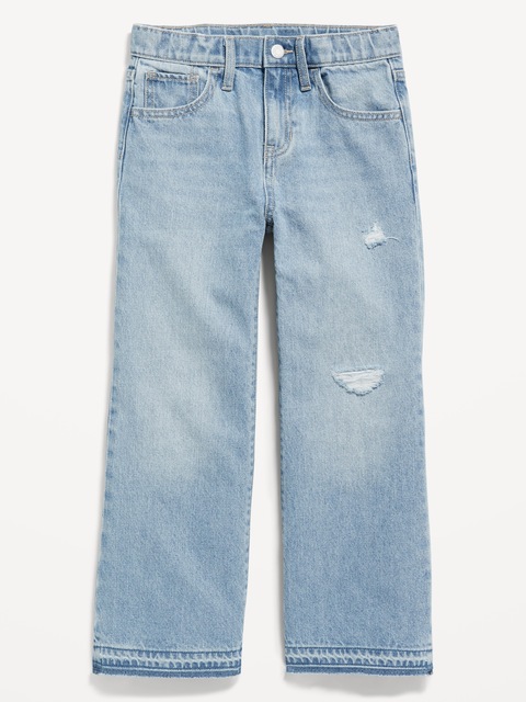 High-Waisted Baggy Ripped Wide-Leg Jeans for Girls