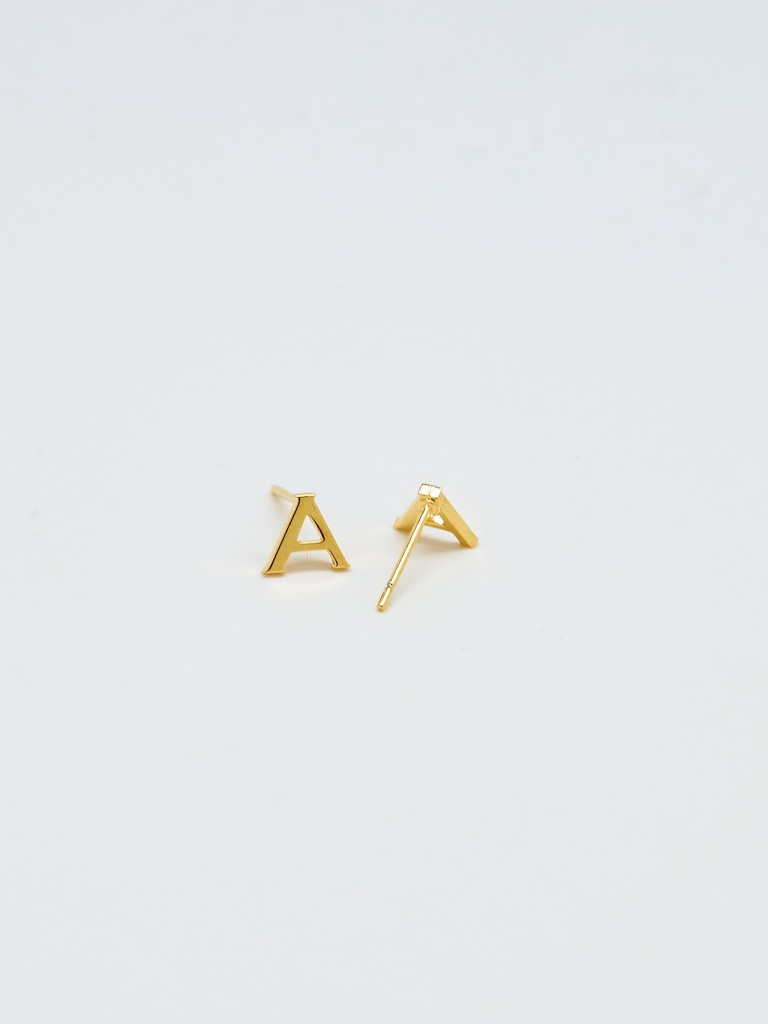 Gold Initial Earrings