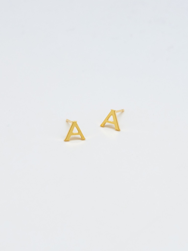 Gold Initial Earrings