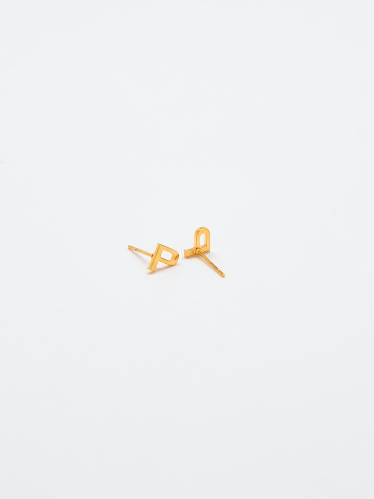 Gold Initial Earrings