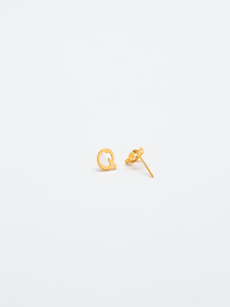 Gold Initial Earrings