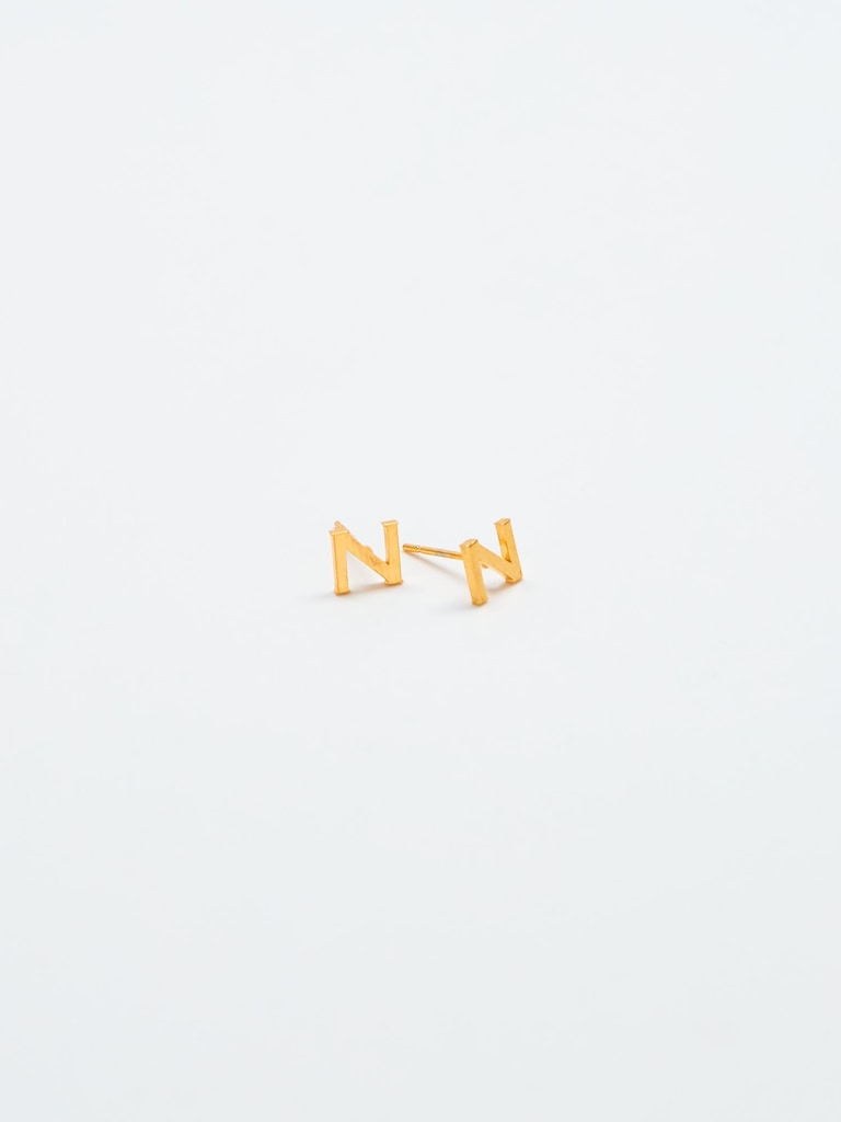 Gold Initial Earrings