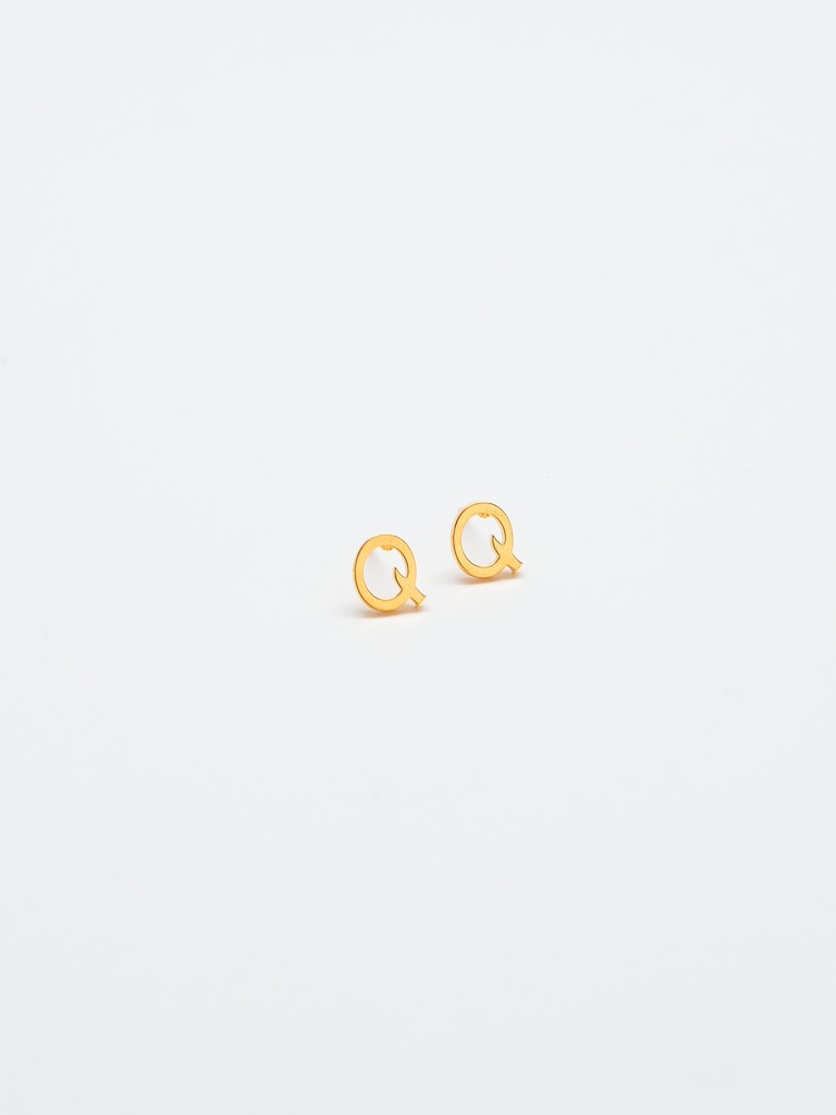 Gold Initial Earrings