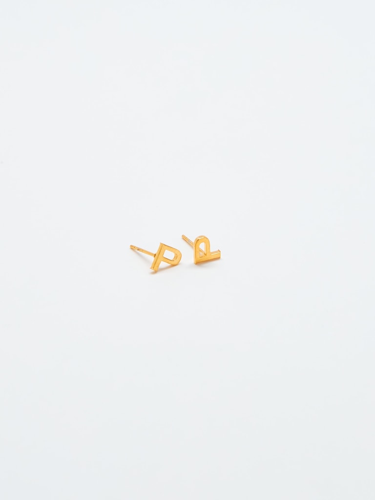 Gold Initial Earrings