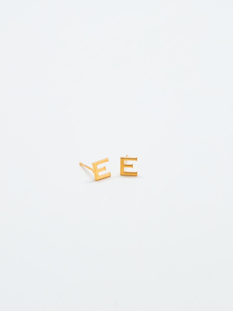 Gold Initial Earrings