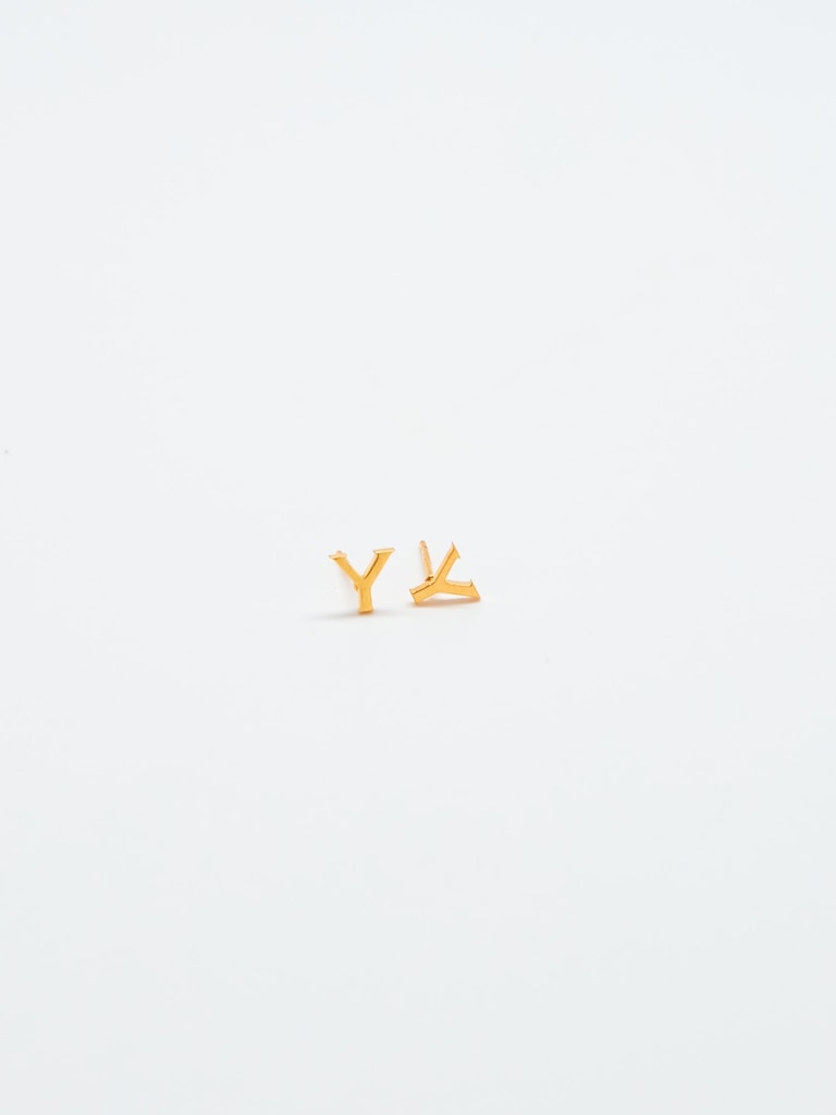 Gold Initial Earrings