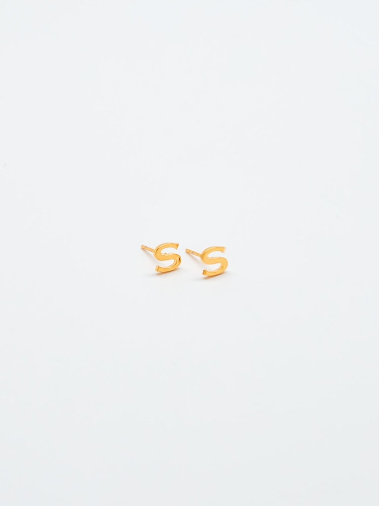Gold Initial Earrings