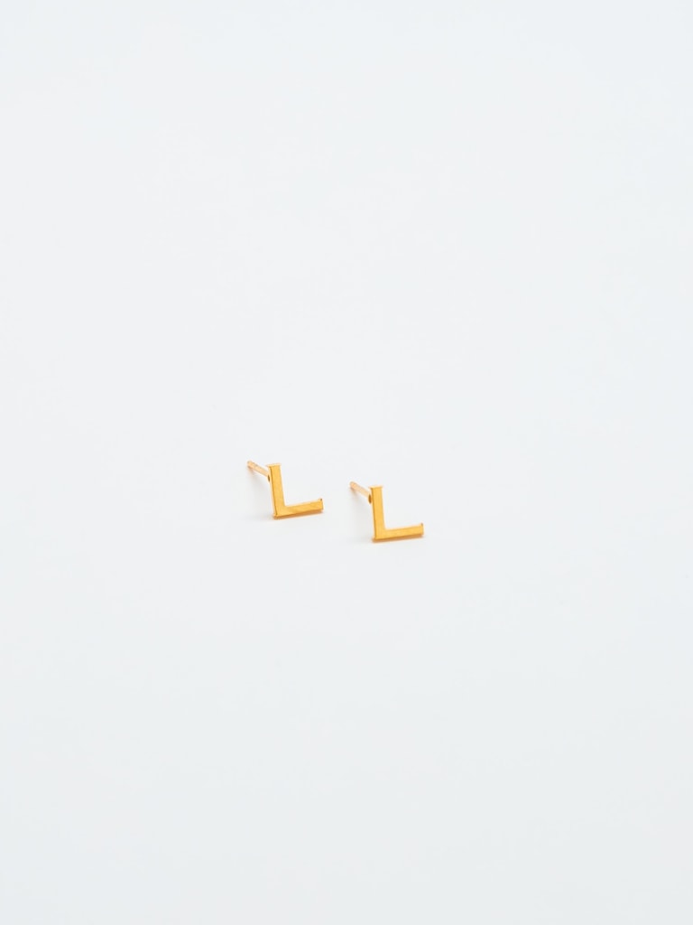 Gold Initial Earrings