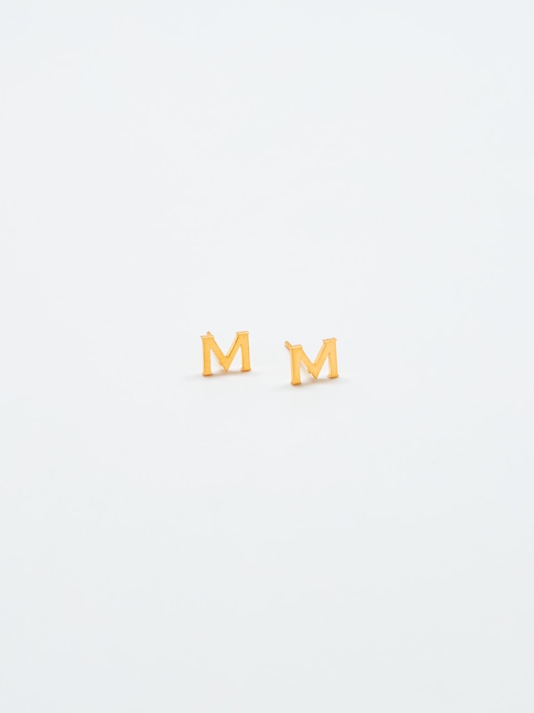 Gold Initial Earrings