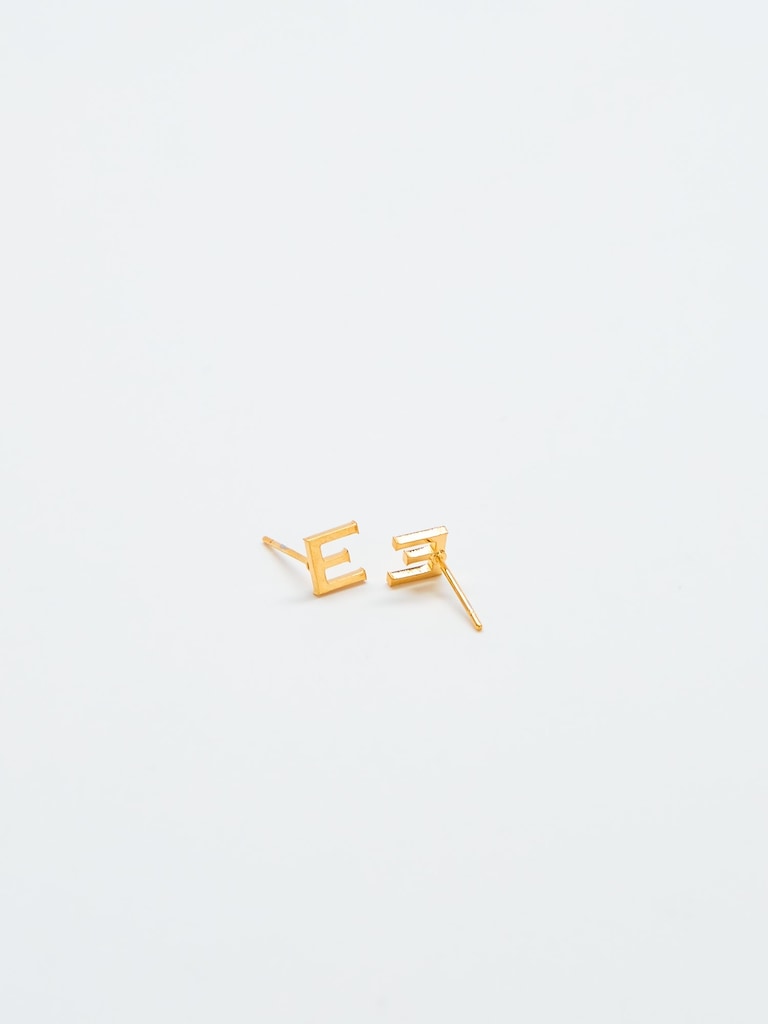 Gold Initial Earrings