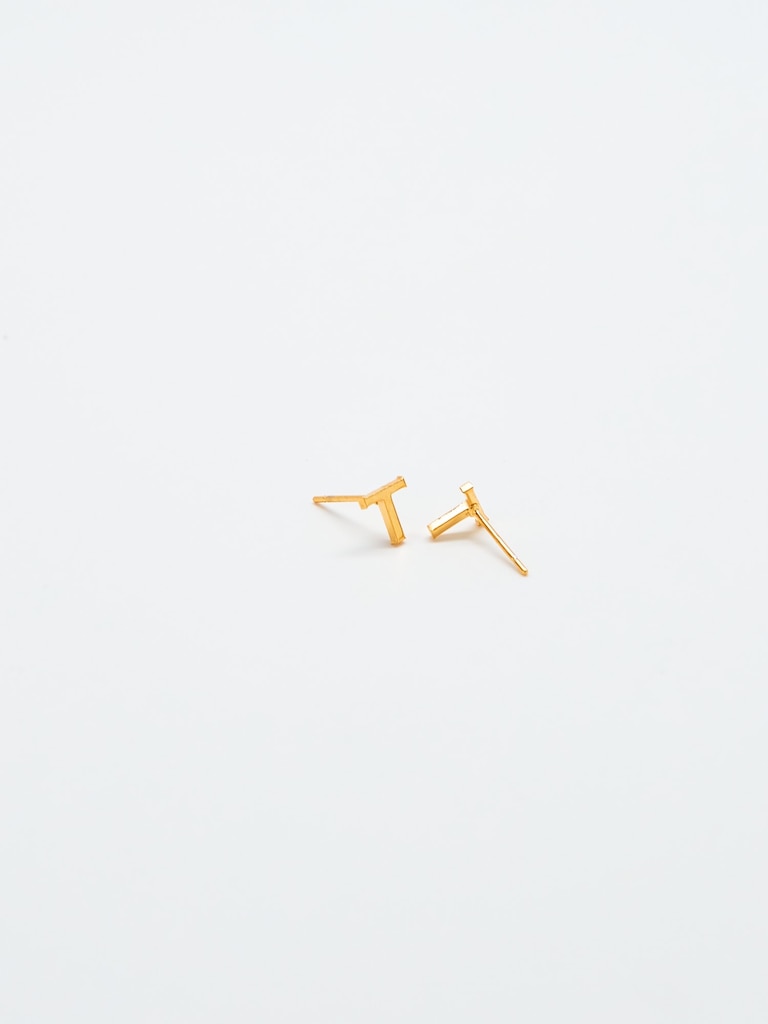 Gold Initial Earrings