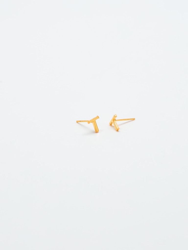 Gold Initial Earrings