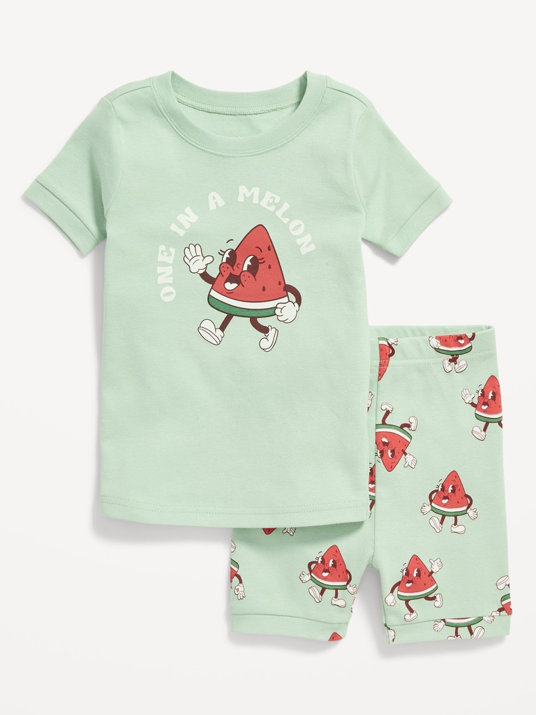 Pyjama à coupe ajustée à imprimé unisexe assorti pour Tout-petit et Bébé