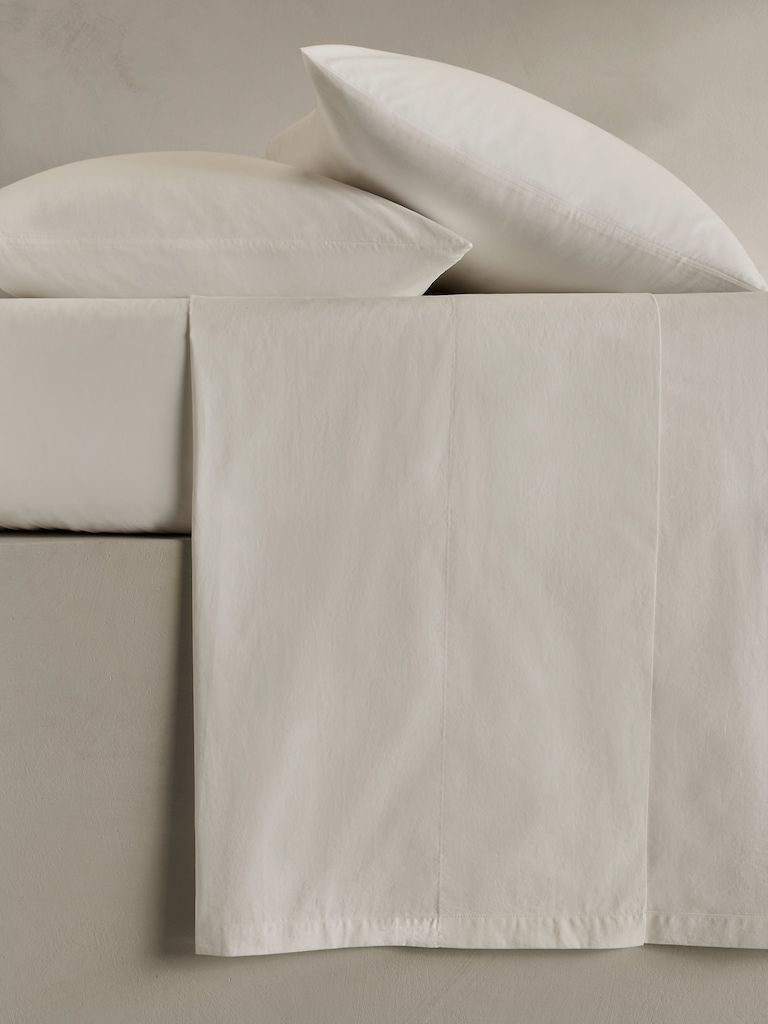 Washed Cotton Percale Flat Sheet