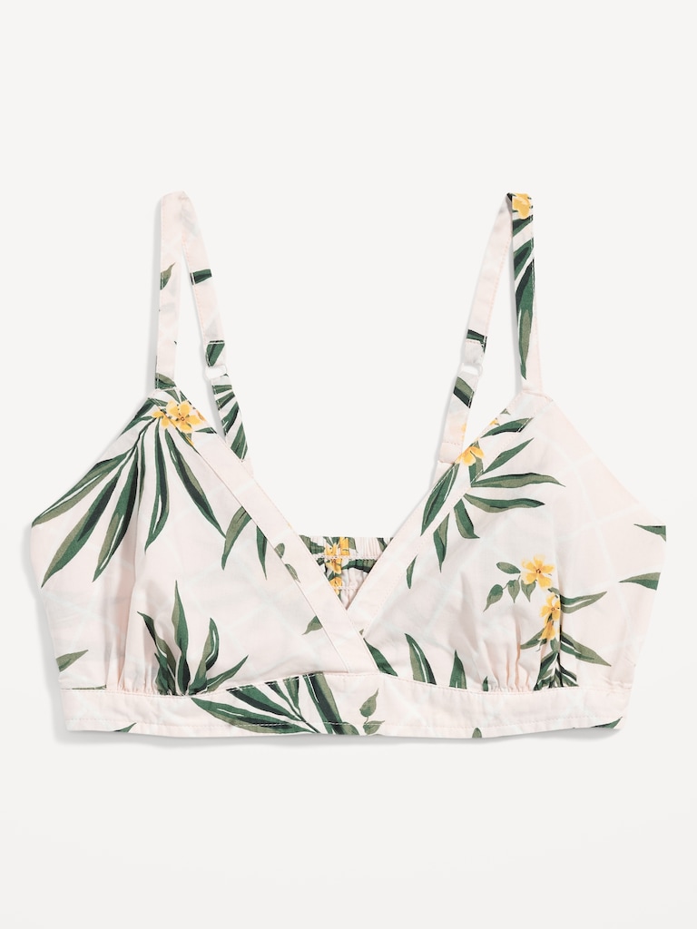 Cross-Front Poplin Bralette