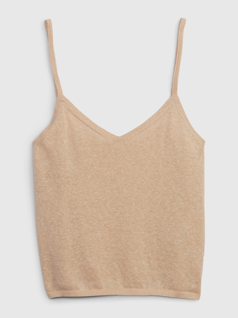 Linen-Blend Sweater Tank Top