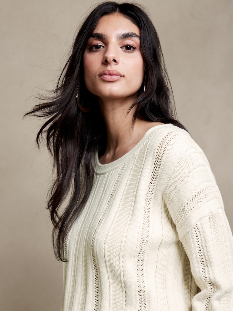 Haley Mixed-Stitch Sweater