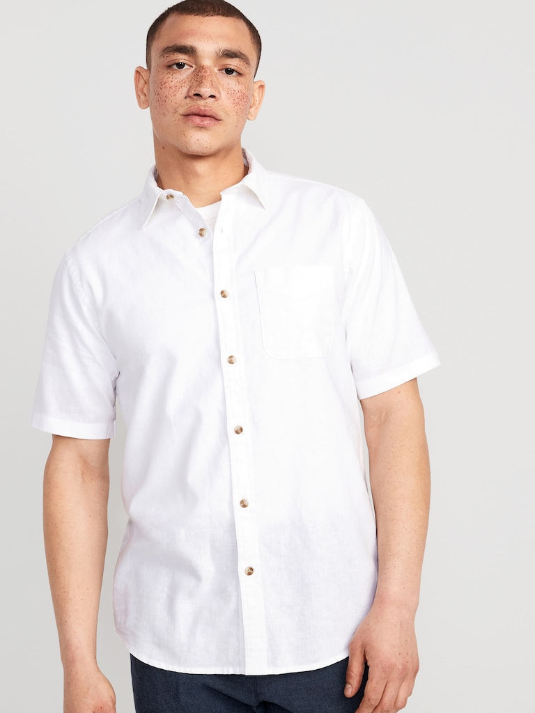 Regular-Fit Everyday Non-Stretch Linen-Blend Shirt