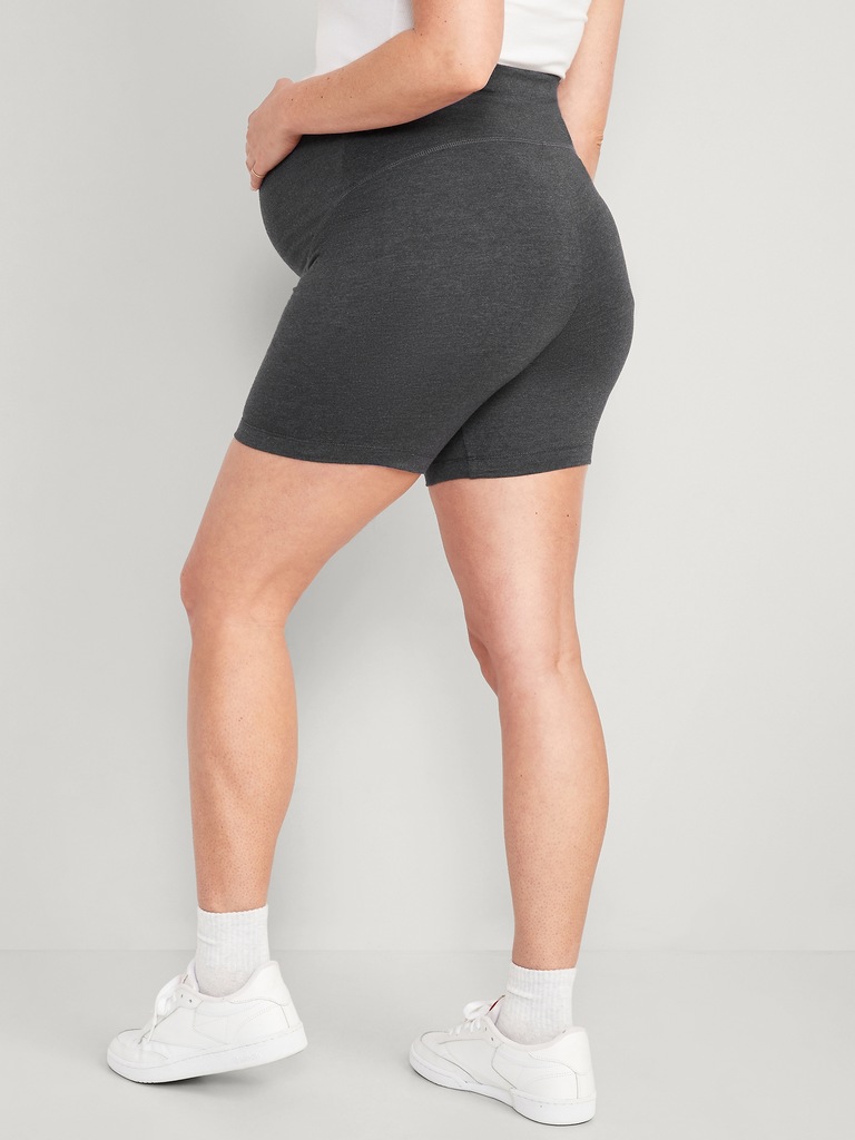 Maternity Full-Panel Biker Shorts -- 6-inch inseam