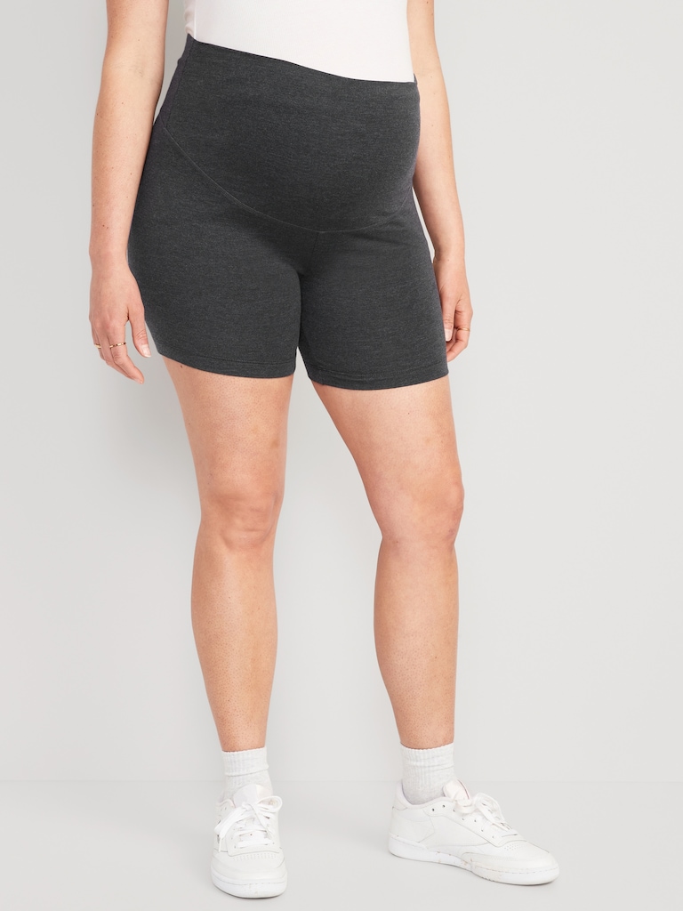 Maternity Full-Panel Biker Shorts -- 6-inch inseam