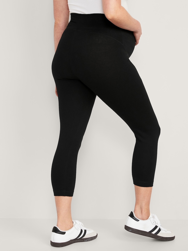 Maternity 2-Pack Full-Panel Cropped Jersey Leggings